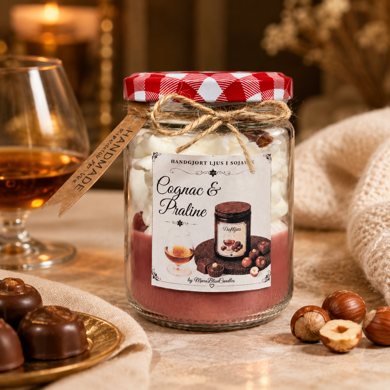 cognac and praline ljus