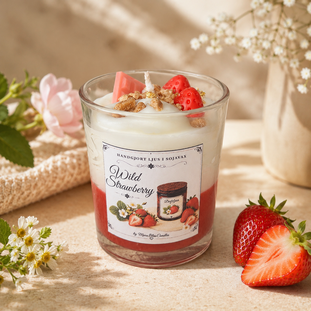 strawberry candle